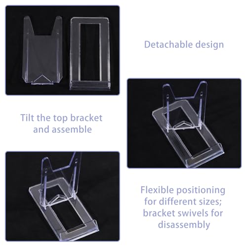 FREEEBLOSS 24 Pcs Acrylic Book Stand Adjustable Clear Display - Image 5