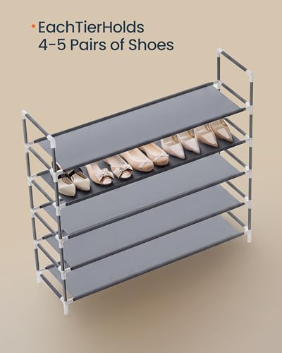 SONGMICS HOME Slim Shoe Storage Organizer, 5-Tier Metal Shoe Rack - Image 5