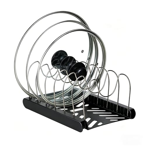 Pot Lids Organizer Rack,7 Adjustable Compartmentsfor Cabinet - Image 2