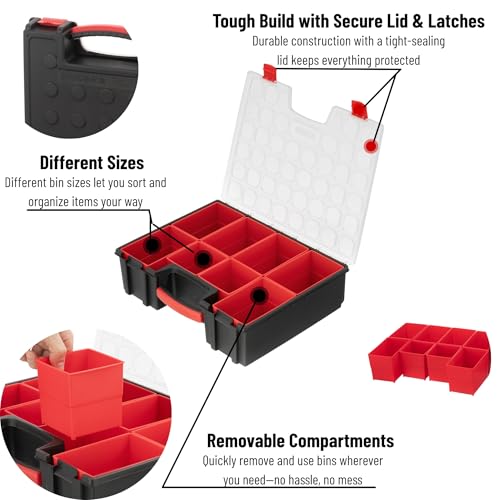 INTERTOOL Hardware Organizer with 8 Deep Removable Bins - Image 3