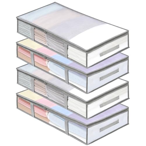 4 Packs Under Bed Storage Containers Bins, Humid-Proof Plastic - Image 2