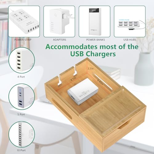Bamboo Charging Station for Multiple Devices, Desktop Charger - Image 7