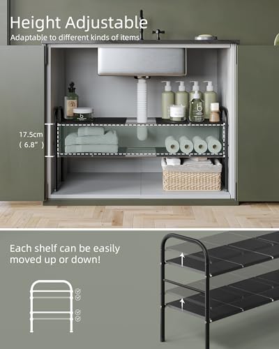 Under Sink Organizers and Storage,Expandable under cabinet organizer Shelf - Image 4