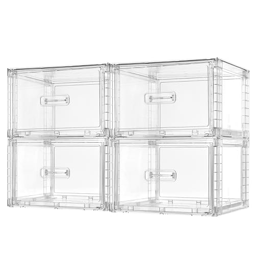 Vtopmart 4 Pack Clear Stackable Closet Storage Drawers 15QT - Image 2