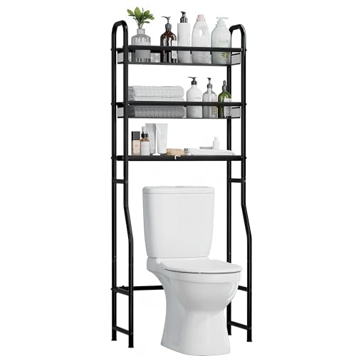 3 Tier Over The Toilet Storage Shelf, Freestanding Over - Image 2
