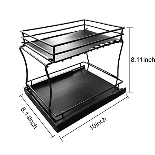 Pull Out Cabinet Drawer Organizer,Small 2 Tier Sliding Cabinet - Image 8