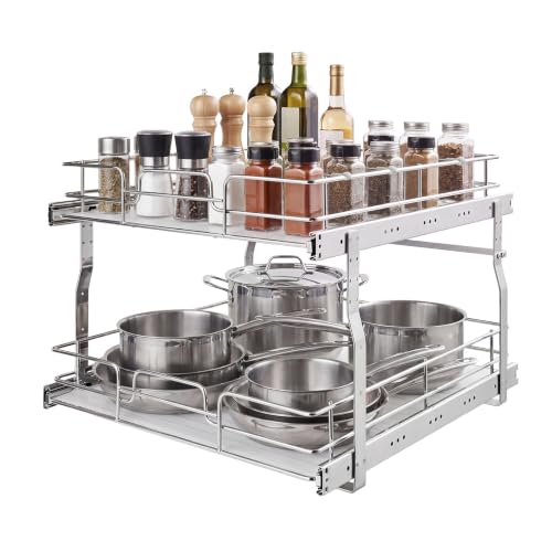 VEVOR 2 Tier Pull Out Cabinet Organizer 20" W x 21.22" D - Image 2