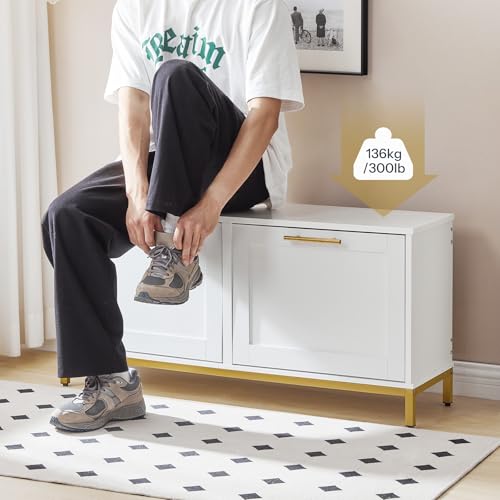 HOOBRO Shoe Bench with Storage, Shoe Storage Bench with 2 - Image 5