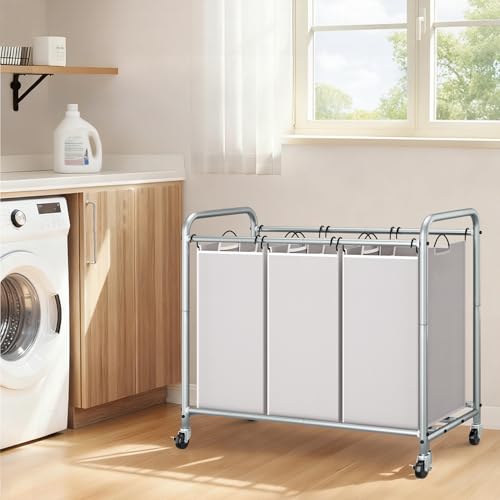 STORAGE MANIAC 3 Section Laundry Sorter, Laundry Hamper - Image 7