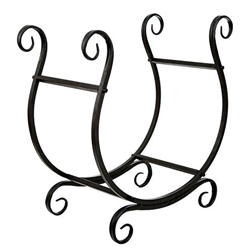 MyGift Black Metal Freestanding Firewood Rack | Home Organization - Image 6