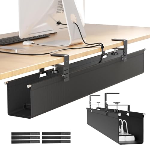 [Upgraded] Large Under Desk Cable Management Tray, C | Cable Managemen - Image 2