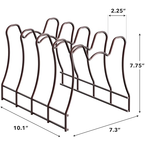 SIMPLE HOUSEWARE Kitchen Pot Lid Rack Holder Organizer, Bronze - Image 4