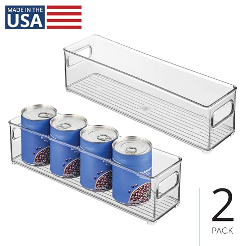 iDesign Stackable Fridge Bin with Handles, Set of 2, Clear - Image 4