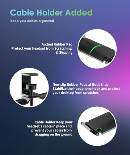 6amLifestyle Dual Rotatable Headphone Stand Hanger Under - Image 7