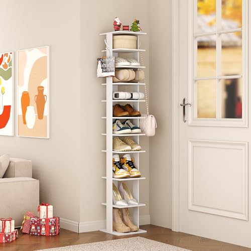 HOMEFORT 10-Tier Vertical Shoe Rack, Corner Shoe Tower - Image 7