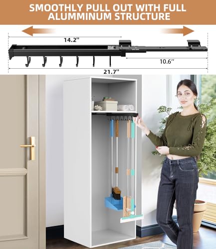 Pull Out Broom Holder With Adjustable Double Row Sliding - Image 3