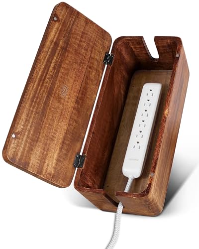 Large Cable Management Box, Wood Wire Organizer & Po | Cable Managemen - Image 2