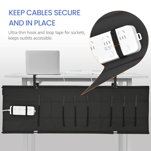 48" Under Desk Cable Management Tray- Clamp/Screw Mount - Image 4