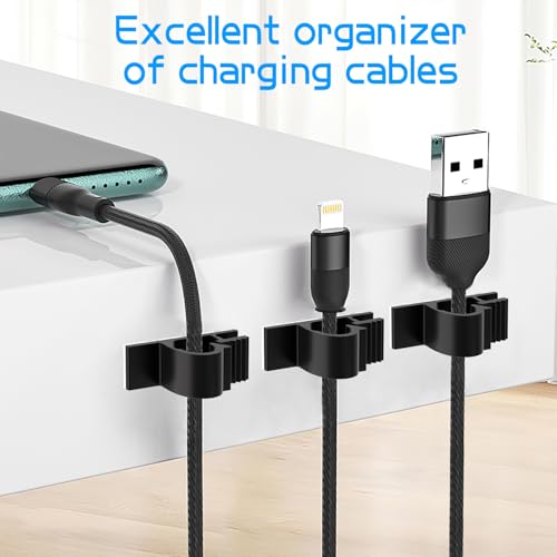 XHF 100pcs Adhesive Cable Wire Clips Black, Outdoor | All Products - Image 6