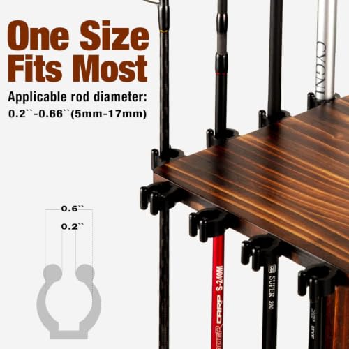 Rotating Fishing Rod Holder for Garage,Wood Floor Stand Pole Rack - Image 7