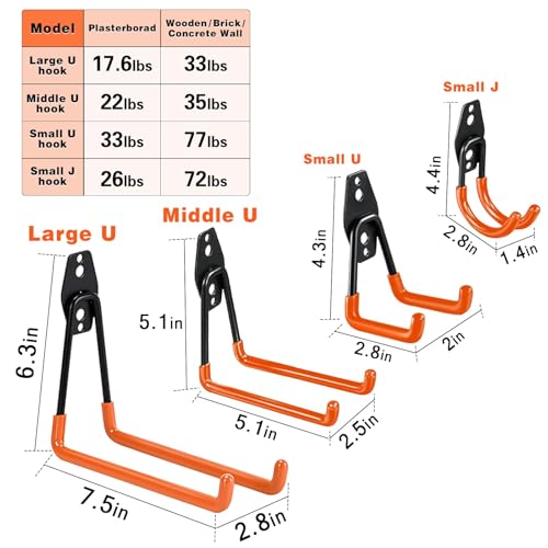Steel Garage Storage Hooks - 32 Pack Anti-Slip Coating - Image 3