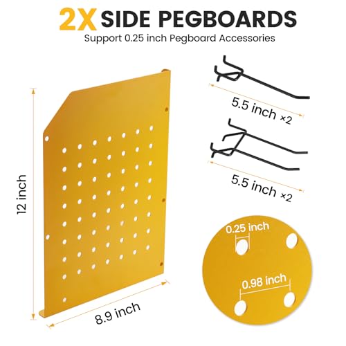 Power Tool Organizer Wall Mount, 3-Layer Drill Rack, Yellow - Image 5