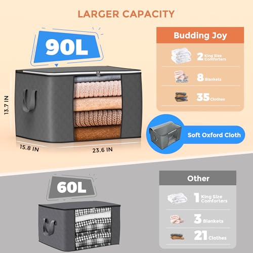 90L Large Storage Bags, 6 Pack Clothes Storage Bins | All Products - Image 3