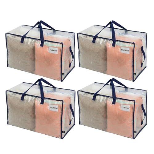 VENO 4 Pack Clear Extra Large Moving Bags & Storage Totes - Image 2