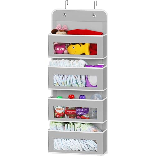 Simple Houseware 4 Clear Window Pocket Over Door Hanging - Image 2
