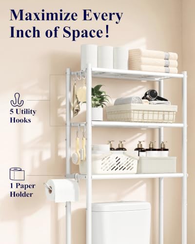 Kitsure Over Toilet Storage Rack, Sturdy Metal - Image 4