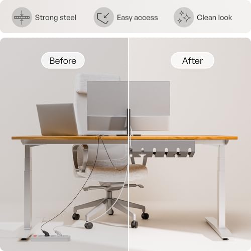 PAMO Cable Management Under Desk, Set of 3 - Grey/Silver - Image 5