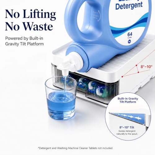 Laundry Detergent Holder with Pod Storage Drawer & Drip - Image 6