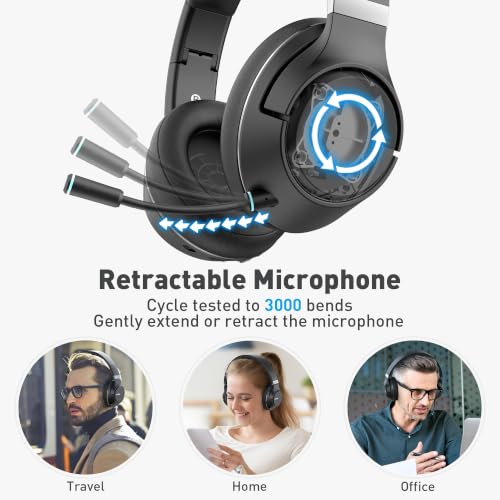 H300 Wireless Headphones with Microphone,Over Ear Bluetooth - Image 5