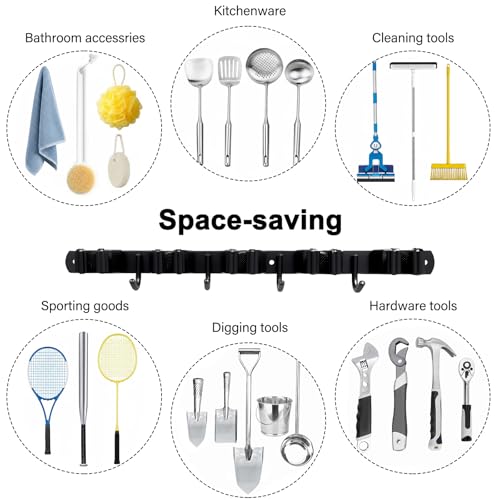 2 Packs SUS304 Heavy Duty Mop and Broom Holder Wall Mount - Image 5