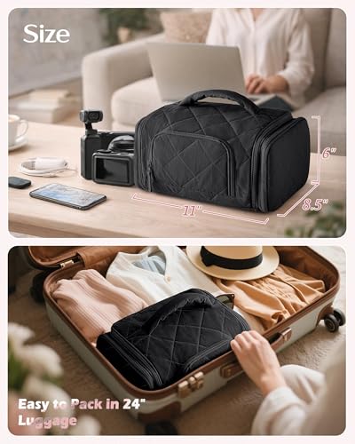 Marscamd Cable Organizer Bag for Travel Cords & Chargers, Black - Image 6