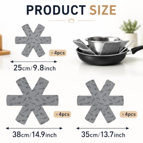 Pot and Pan Protectors for Stacking, 12Pcs 3 Sizes - Image 3