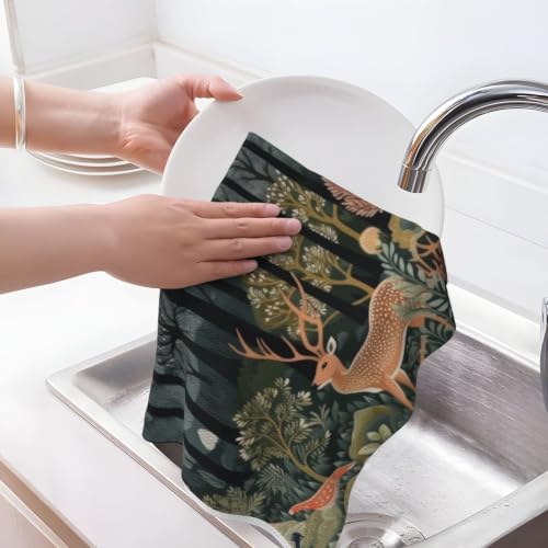 Rustic Autumn Forest Waffle Kitchen Towels Set of 2, William - Image 6
