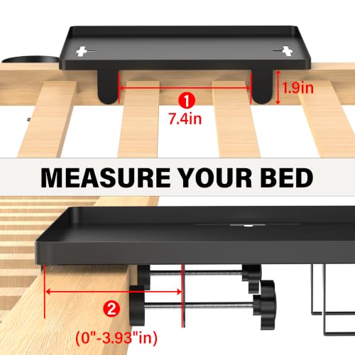 Bedside Shelf, Metal Shelf for Dorm Room Clip On Floating (Black) - Image 3
