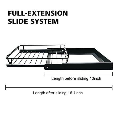 Pull Out Cabinet Drawer Organizer,Small 2 Tier Sliding Cabinet - Image 6