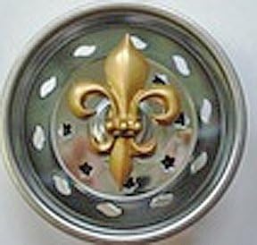 Billy-Joe Kitchen Strainer-new stainless steel basket fits standard sinks--Enamel Gold Fleur de Lis