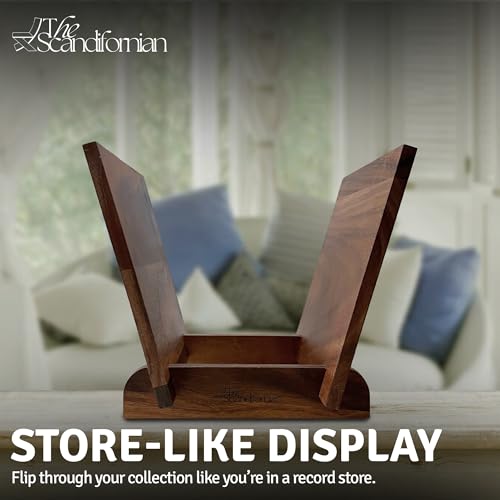 Natural Wood Vinyl Record Holder Shelf, Tabletop LP Storage Rack - Image 4