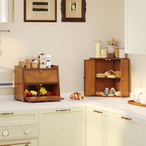 Trironsun Corner Bread Box for Kitchen Counter Double Layer - Image 7
