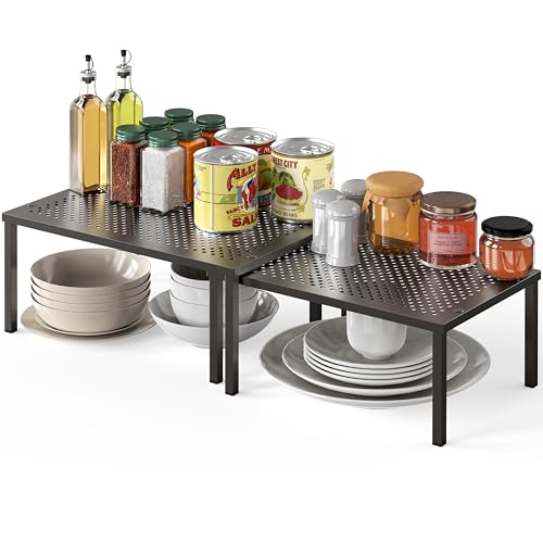 Simple Houseware Cabinet Counter Shelf Organizer w/Steel Surface - Image 2