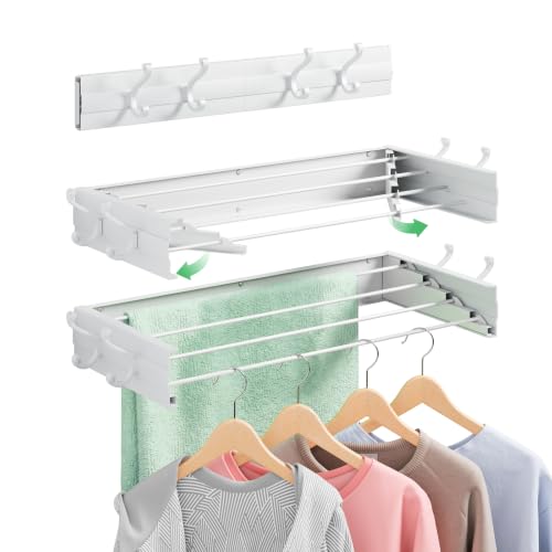 Foldable Wall Mounted Space-Saving Drying Rack, 23.5 - Image 2
