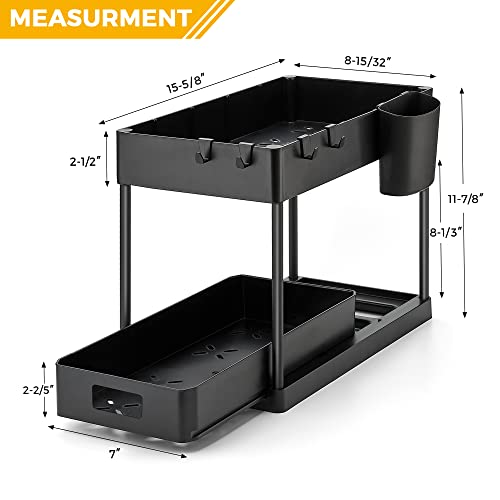 Ravinte 2 Pack Pull Out Under Sink Organizer 2 Tier Multi Purpose - Image 4