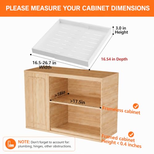 2 Pack Expandable Pull Out Cabinet Organizer,16.54" Deep,White - Image 3