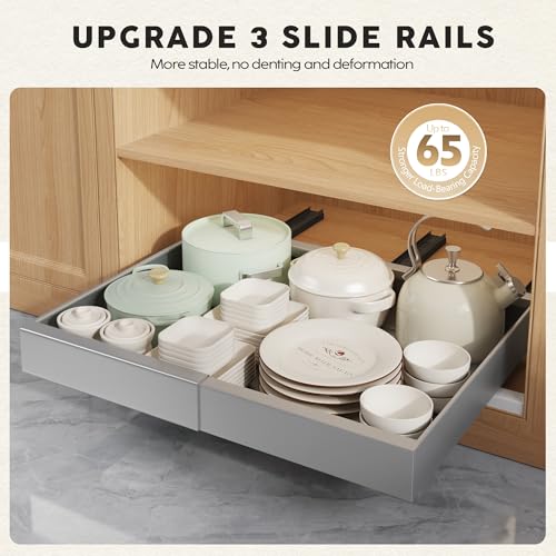 4 Pack Pull Out Cabinet Organizer 21"Deep with Raising Pad - Image 5