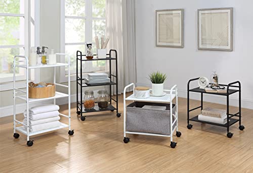 SunnyPoint 2-Tier Metal Rolling Utility Cart – Mobile Storage - Image 8