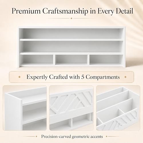 BLU MONACO | Wooden Mail Organizer with Drawer | Mail Organizer - Image 8