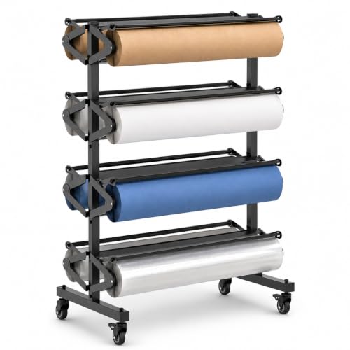 Commercial 8-Roll Paper Roll Dispenser Rack with Cutter - Image 2